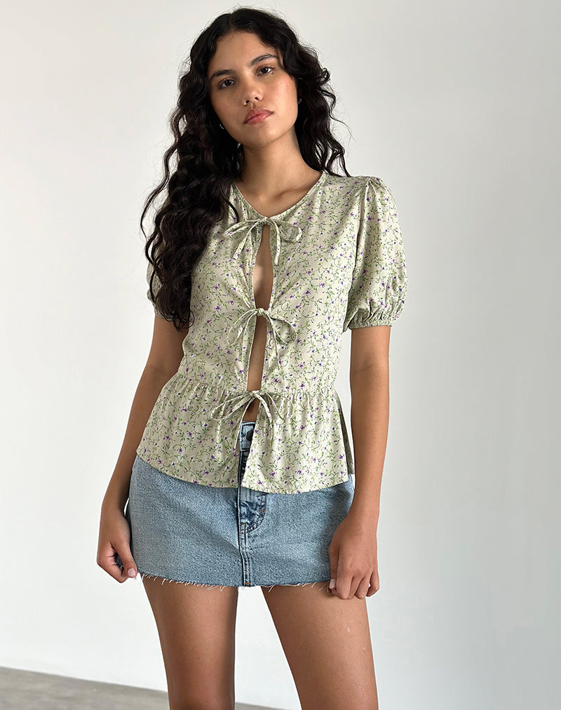 Image de la blouse Ajasi en violet de Parme