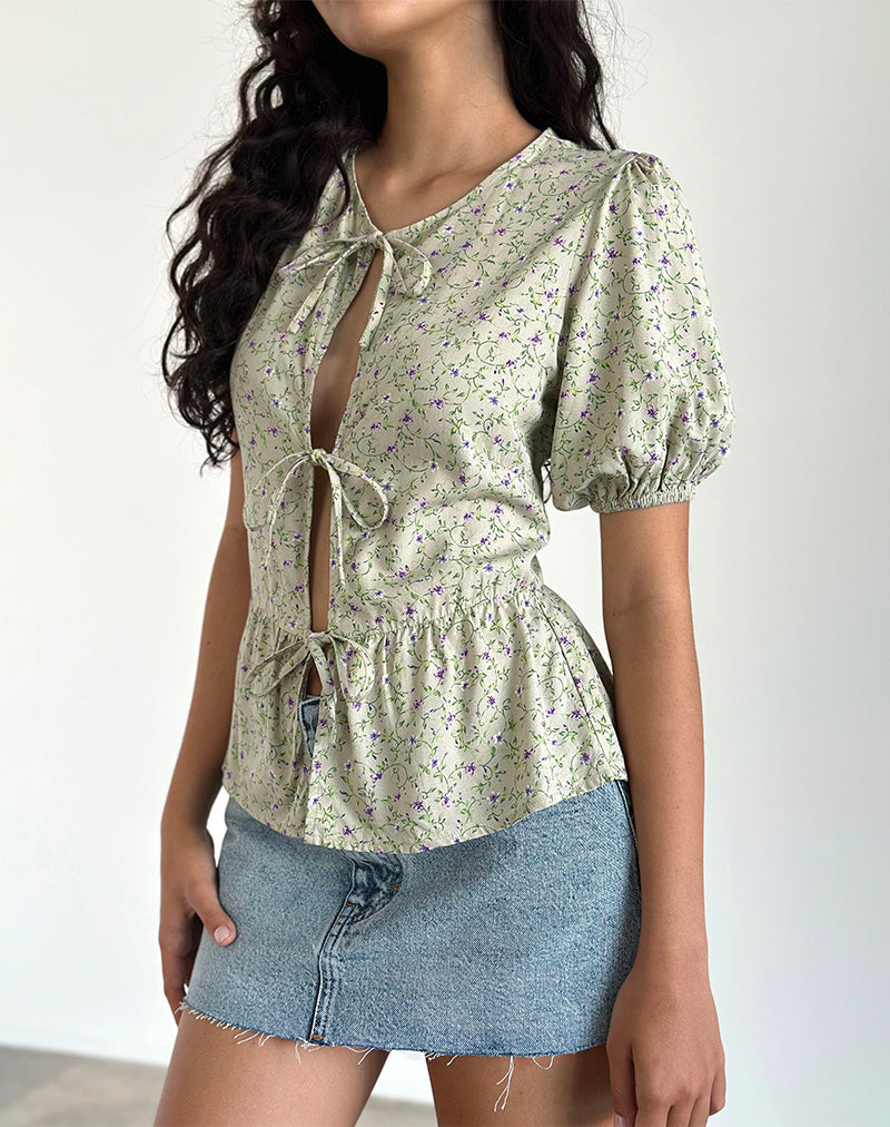 Image de la blouse Ajasi en violet de Parme