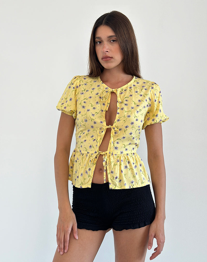 Image de la blouse Ajasi en fleurs sauvages Lemon Drop