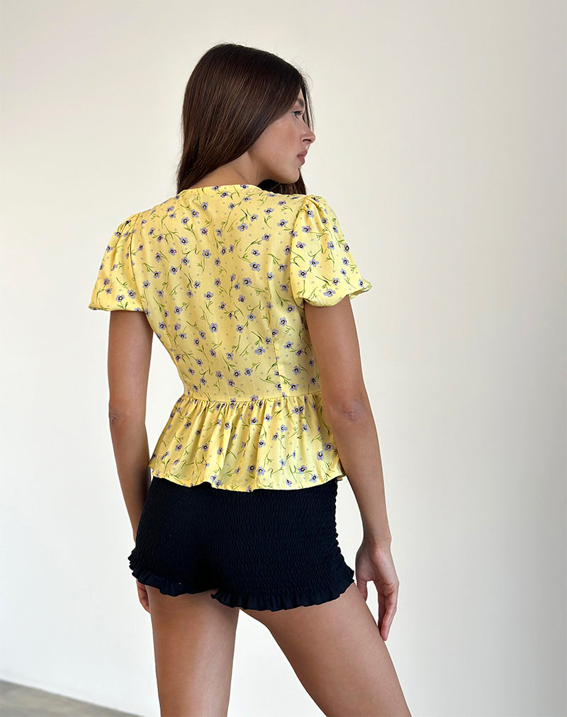 Image de la blouse Ajasi en fleurs sauvages Lemon Drop