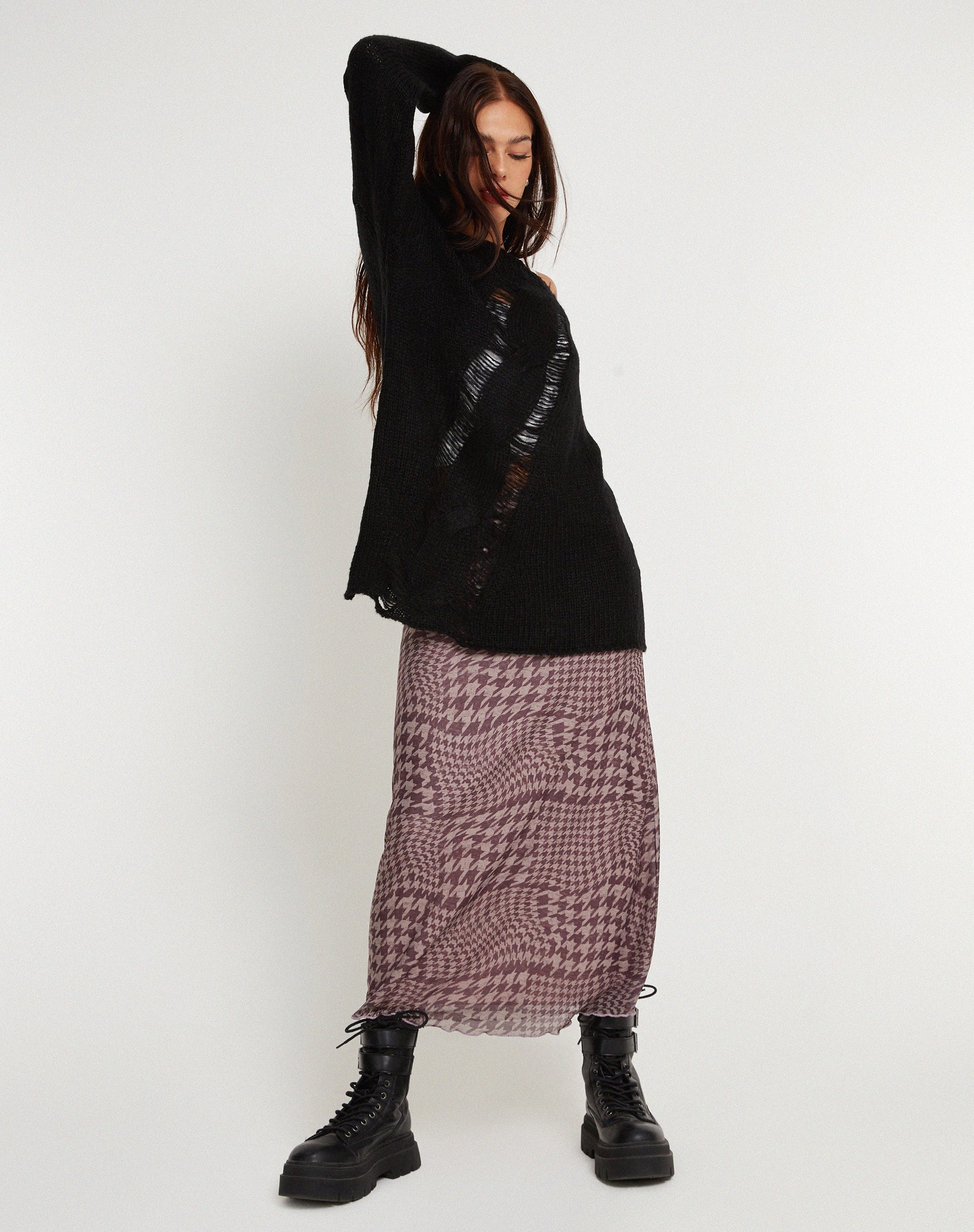 image de Akohara Laddered Knitted Top in Black