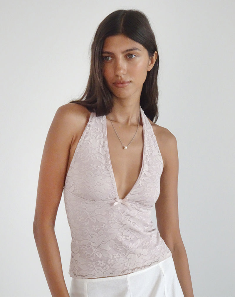 Image de Aksa Top dos nu en dentelle Lotus Pink