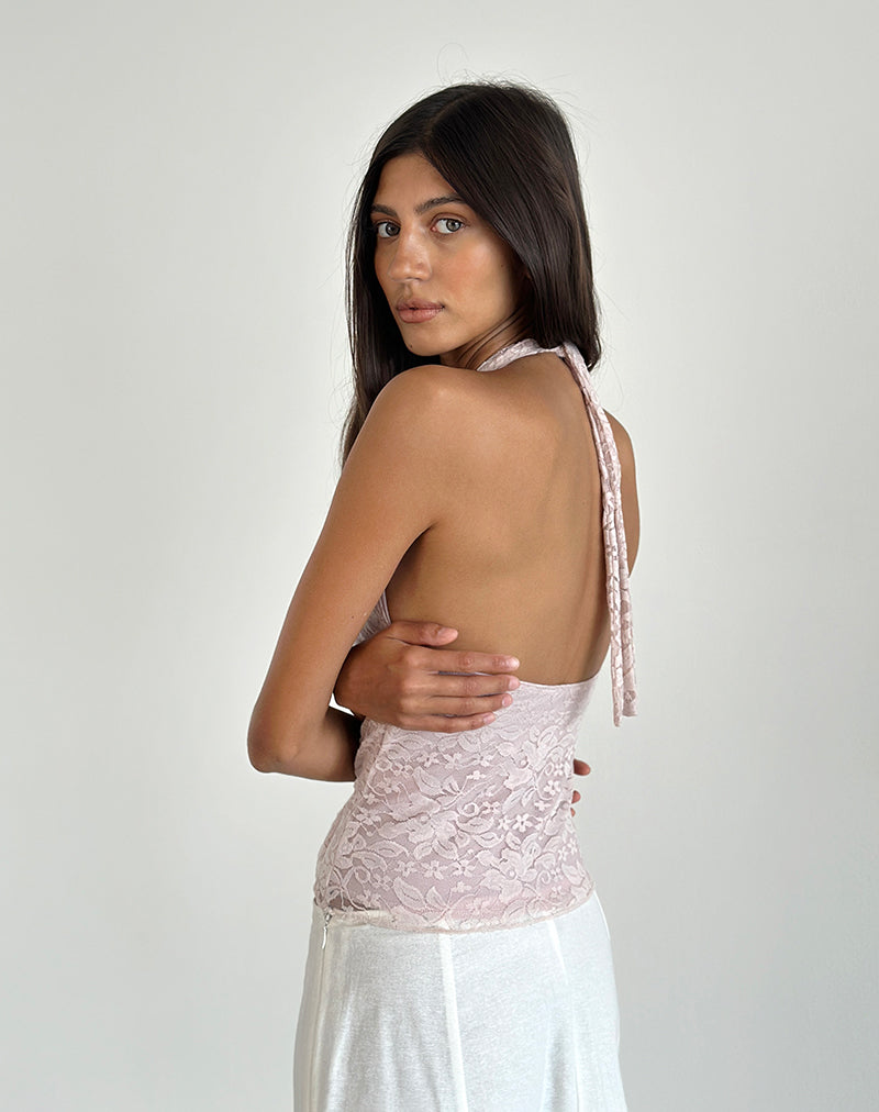 Image de Aksa Top dos nu en dentelle Lotus Pink