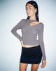 Image de Aksari Cut Out Long Sleeve Top in Flint Gray