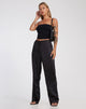 image de Akuna Pantalon à jambes larges en satin noir