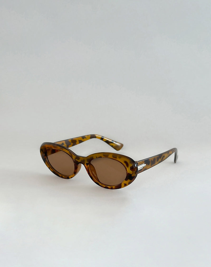 Image de la lunette de soleil Aldabra Oval en écaille de tortue