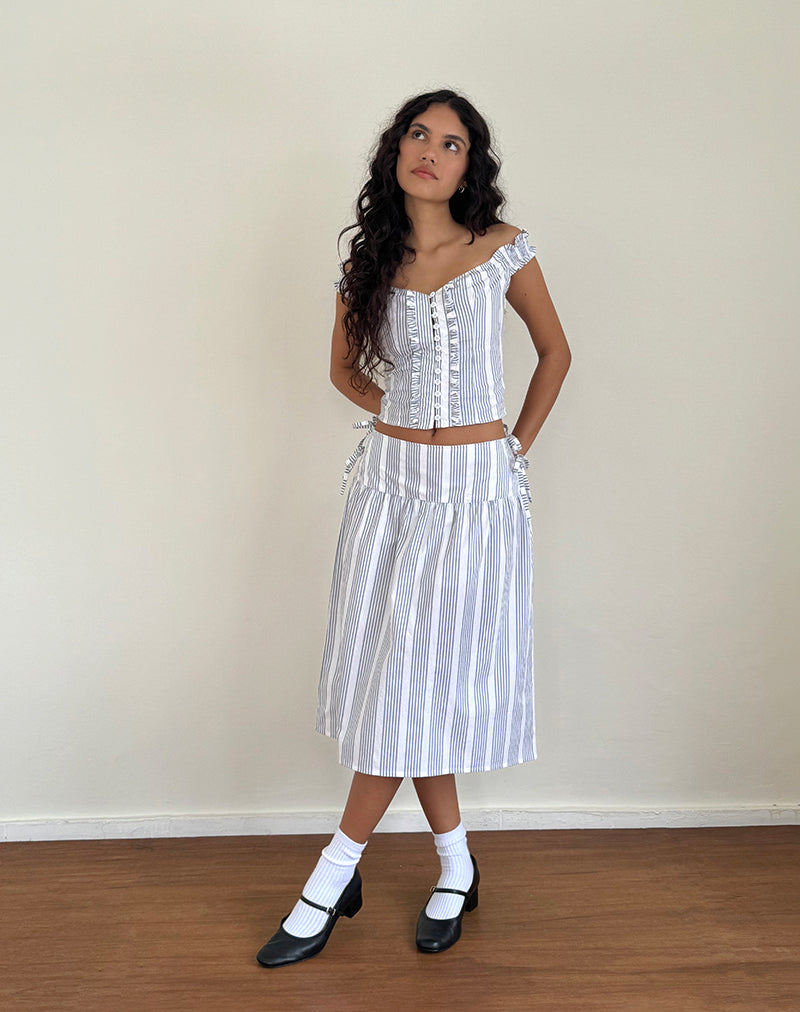 Image de Alderidge Top in Vertical Grey Stripe