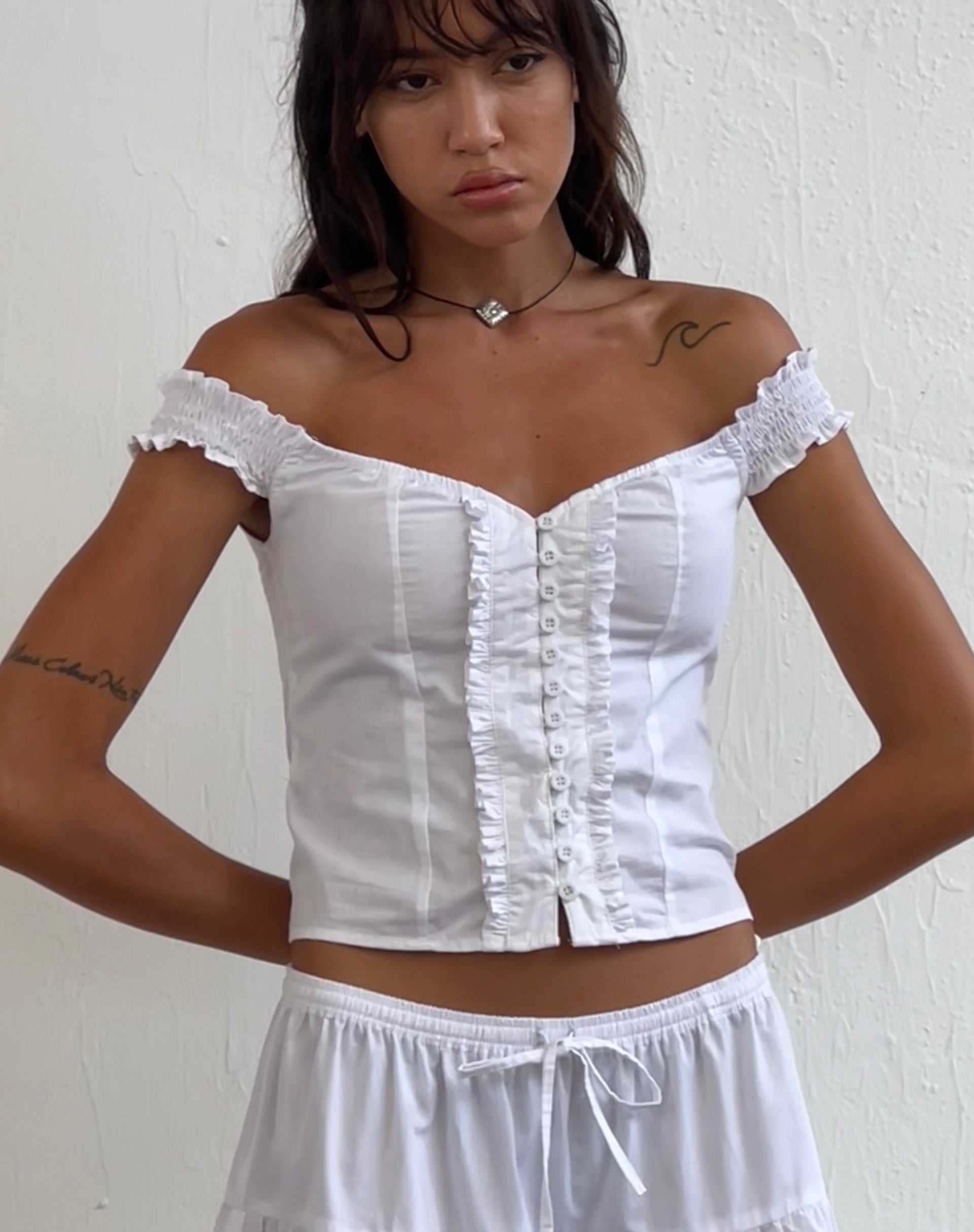 Image de Alderidge Bardot Corset Top in White