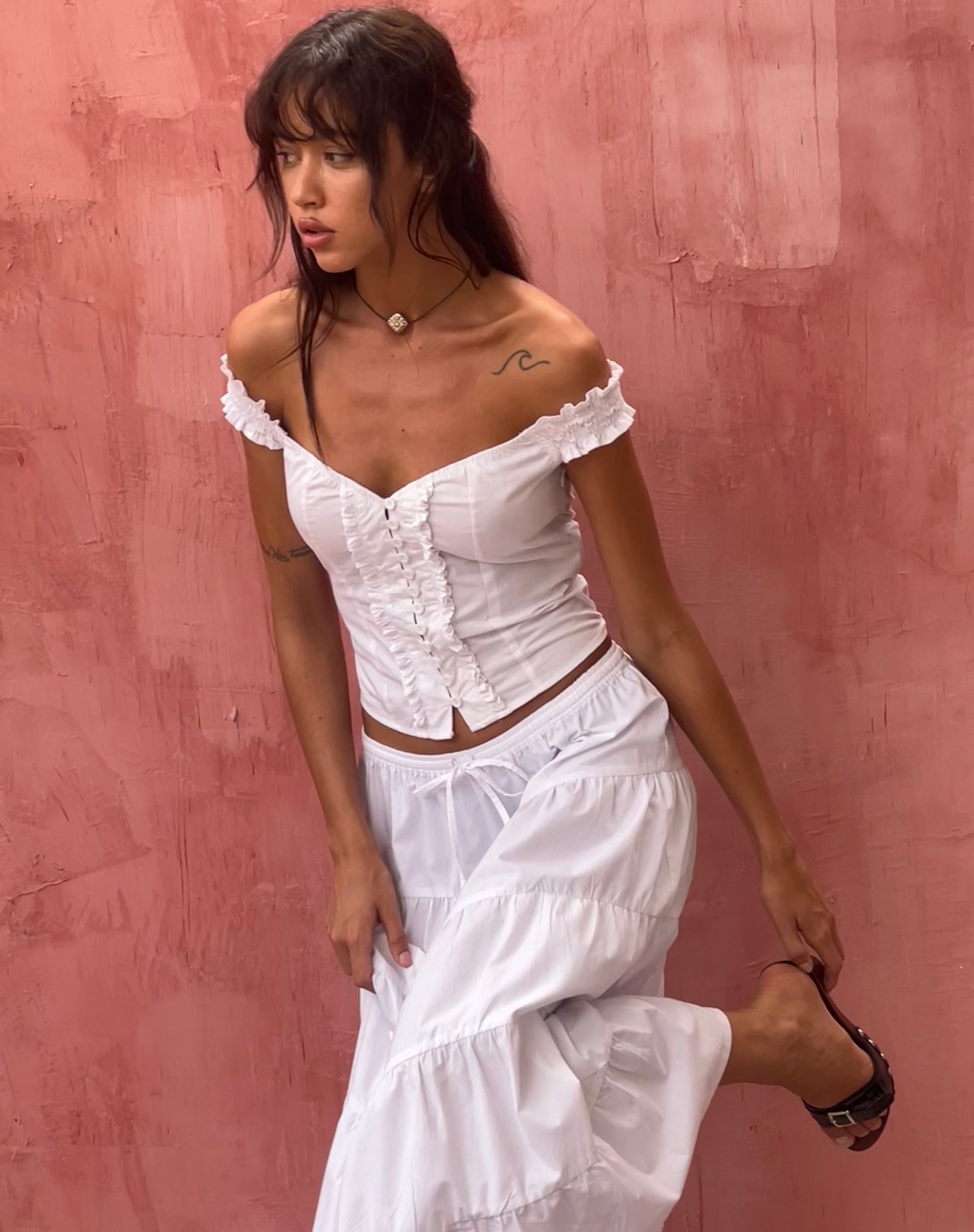 Image de Alderidge Bardot Corset Top in White