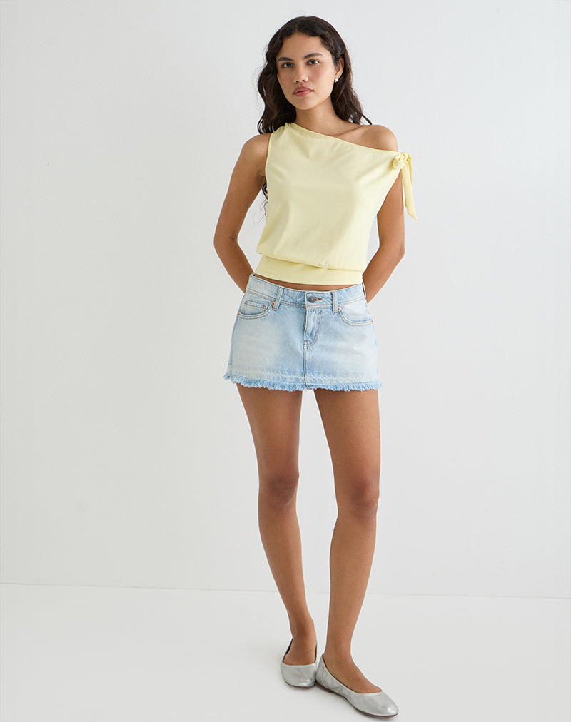 Image de Aleyah Tie Shoulder Tee in Lemon