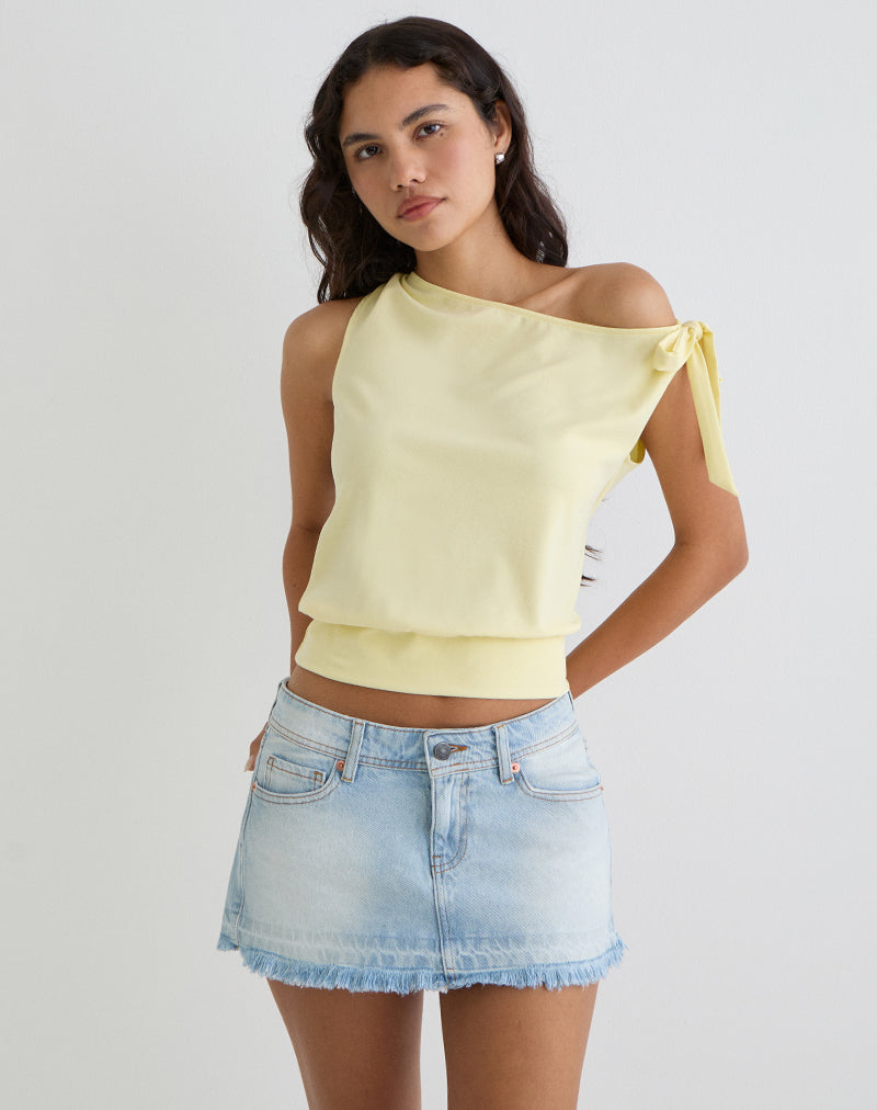 Image de Aleyah Tie Shoulder Tee in Lemon