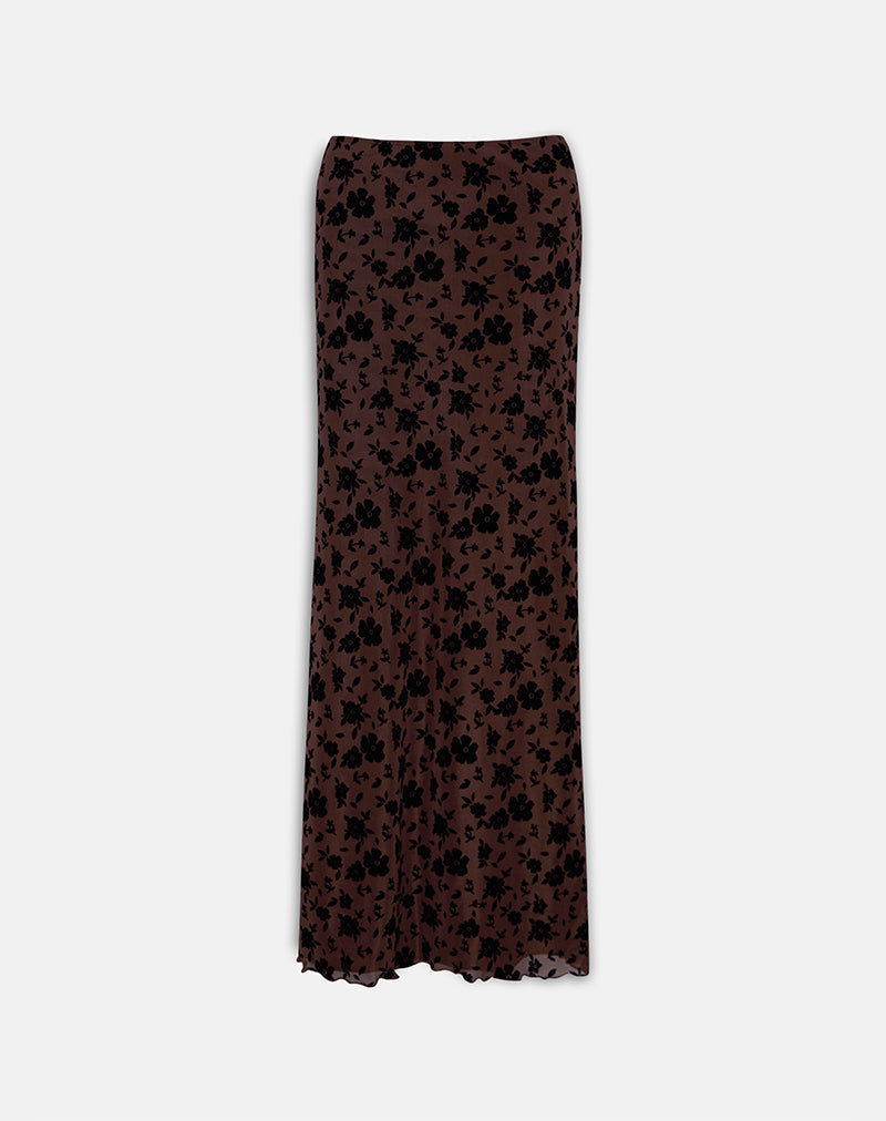 Image de Alfreda Maxi Skirt in Garden Floral Brown