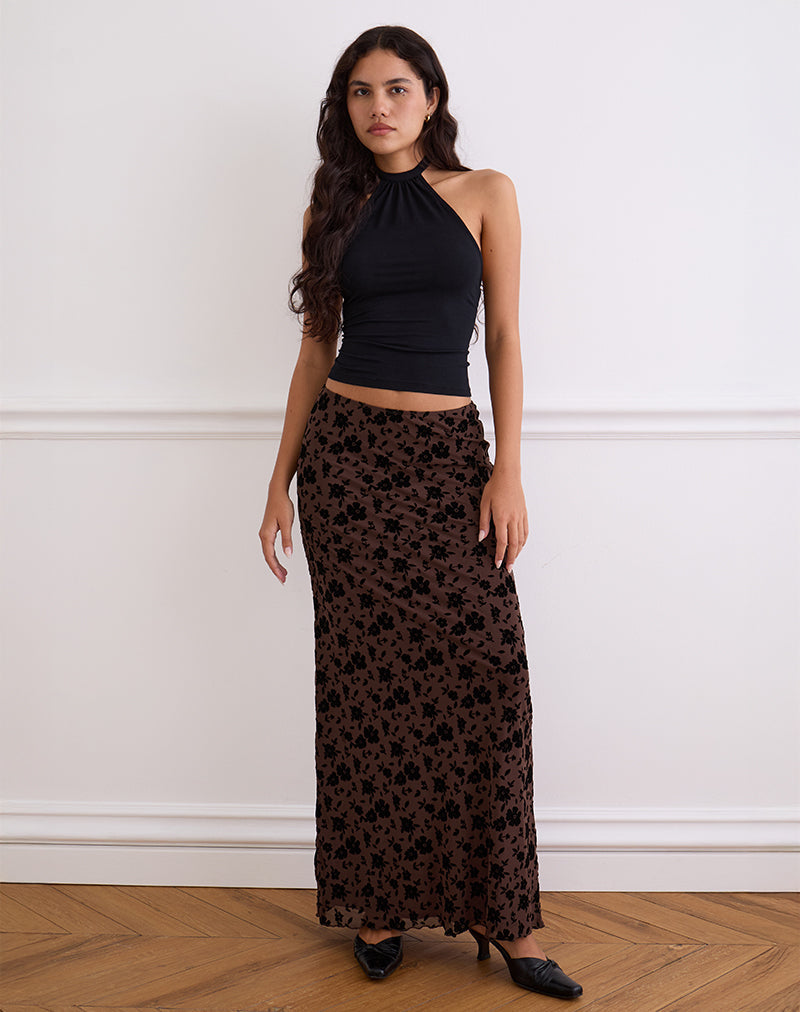 Image de Alfreda Maxi Skirt in Garden Floral Brown