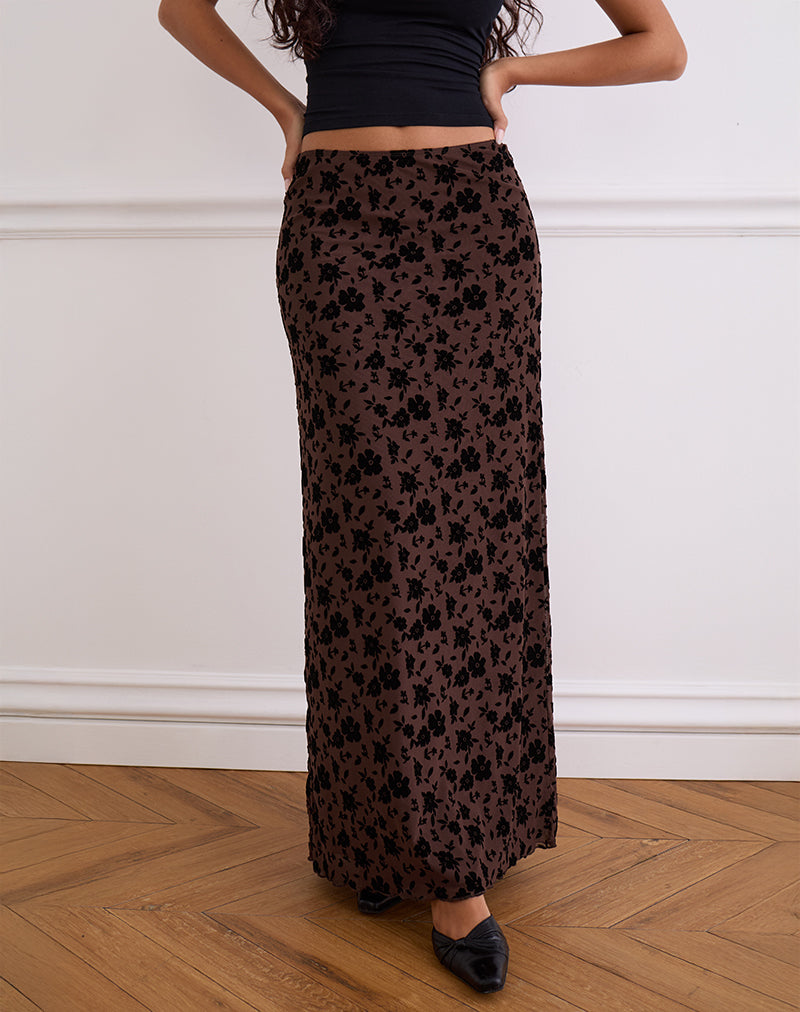 Jupe longue Alfreda, Garden Floral Brown