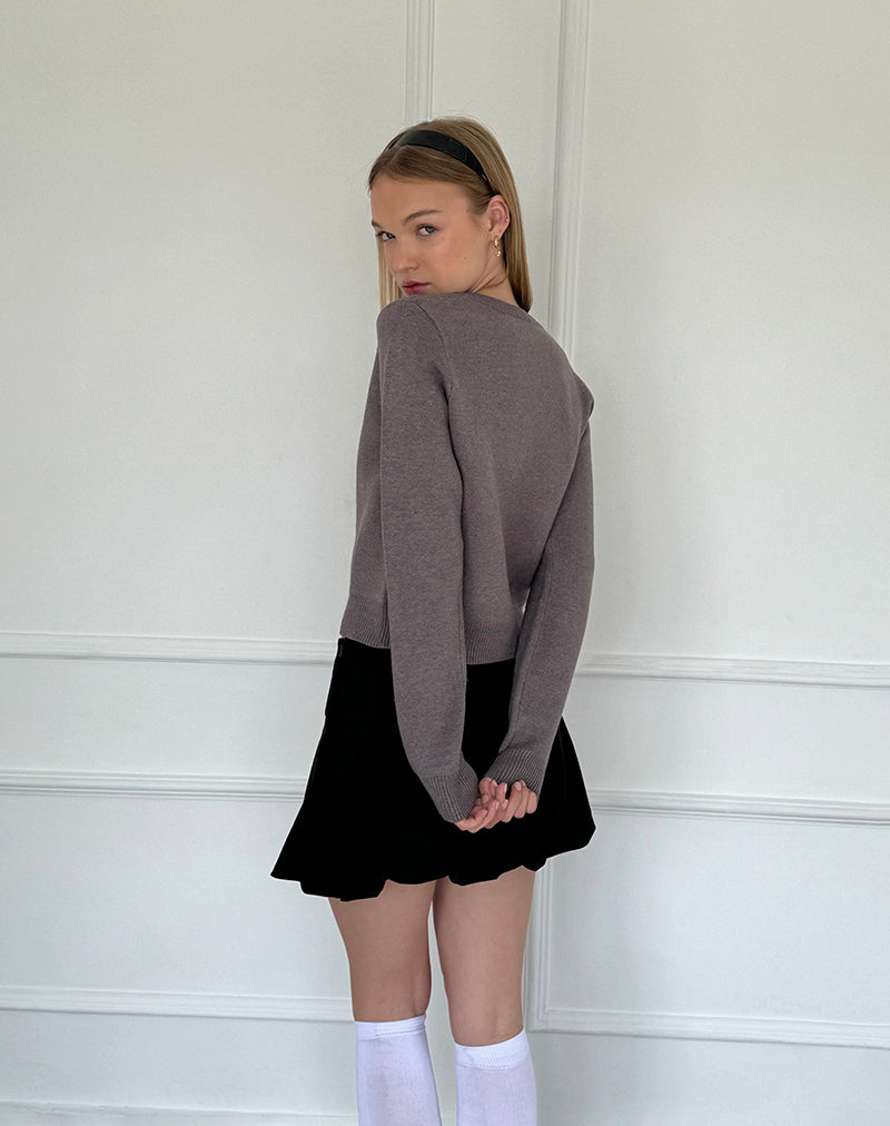 Image de Alniyat Long Sleeve Cardi in Charcoal Grey