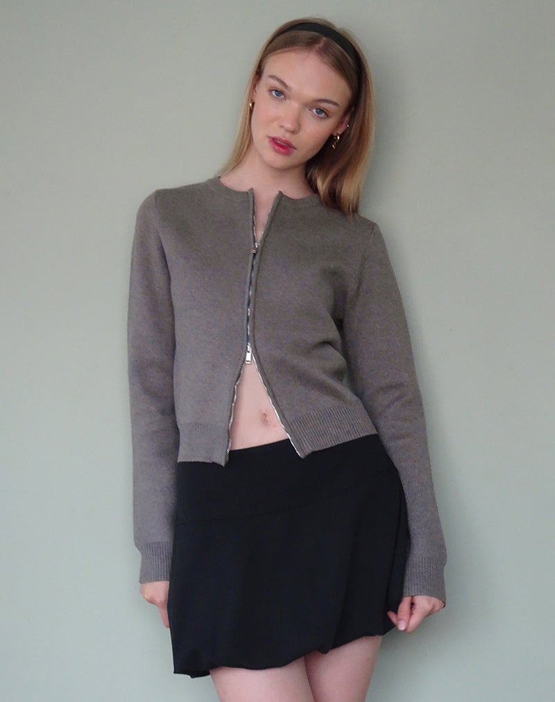 Image de Alniyat Long Sleeve Cardi in Charcoal Grey