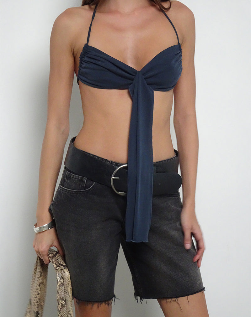 Image de Alohi Tie Bralette en Cupro Ocean Storm
