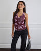 Image de Alva Cowl Neck Top in Blooming Bliss Burgundy