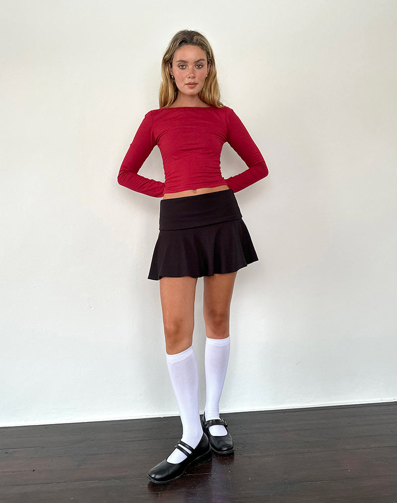 Image de Amabon Long Sleeve Top in Adrenaline Red