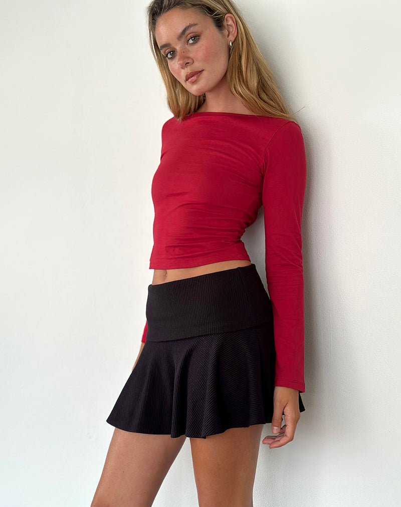 Image de Amabon Long Sleeve Top in Adrenaline Red