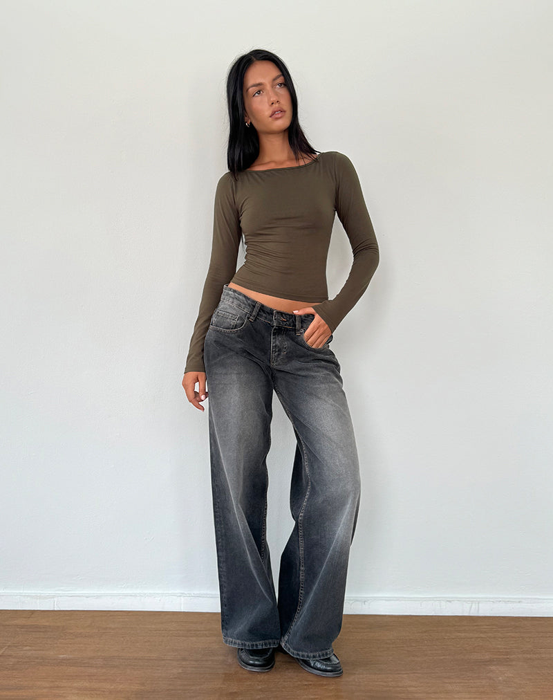 Image de Amabon Long Sleeve Top in Olive