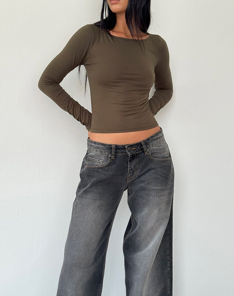 Image de Amabon Long Sleeve Top in Olive