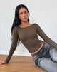 Image de Amabon Long Sleeve Top in Olive