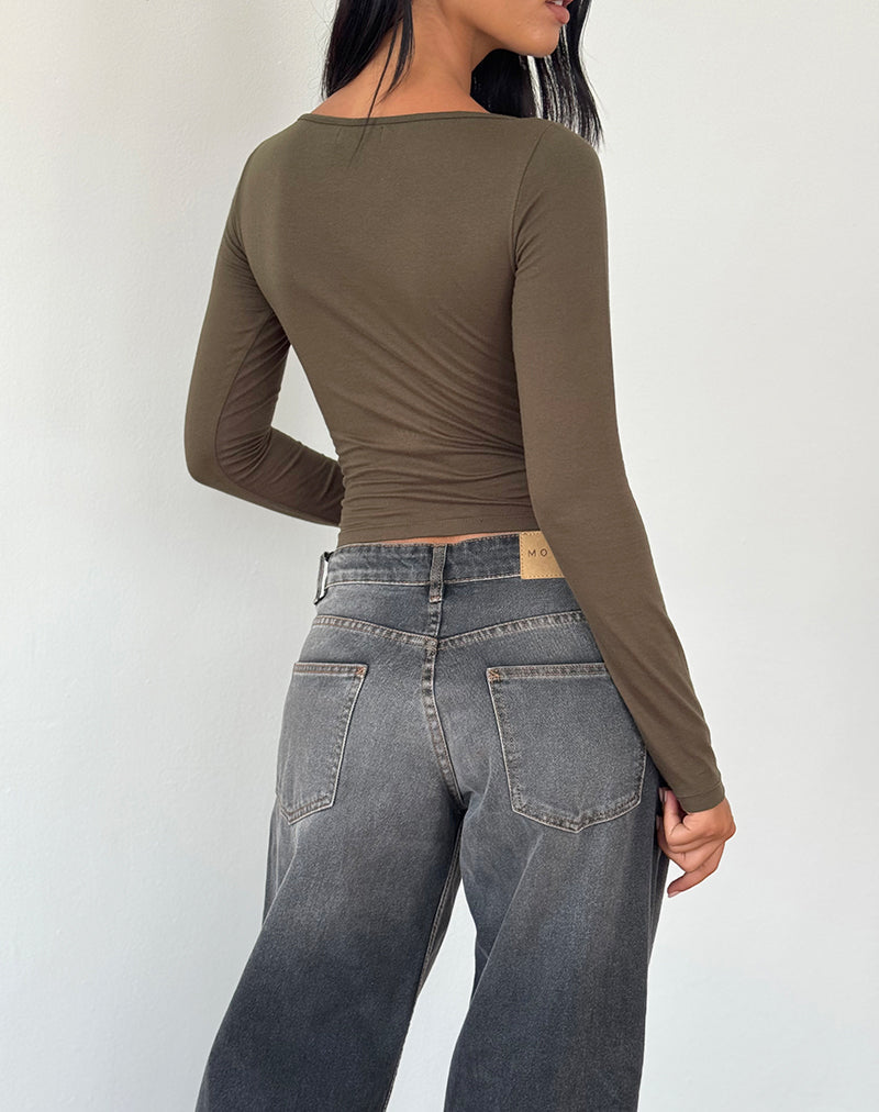 Image de Amabon Long Sleeve Top in Olive