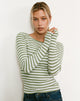 Image de Amabon Top in Sage Green Stripe