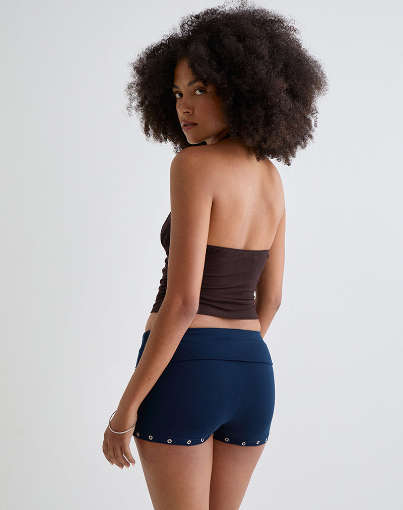 Image de Amane Foldover Short in Rayon Jersey Navy