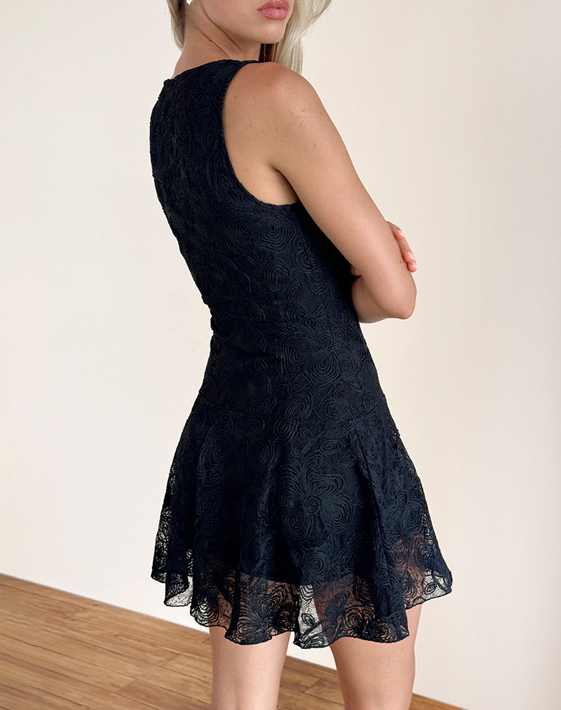 Image de Ambika Robe en dentelle texturée Rose Black