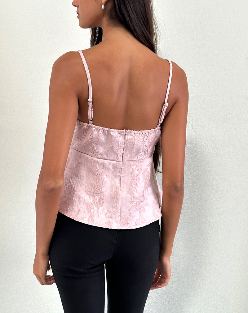 Image de Amerta Cami Top in Satin Jacquard Baby Pink