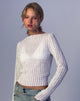 Image de Angela Long Sleeve Top in Crinkle White