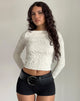 Image de Angela Top texturé à manches longues en jersey crème