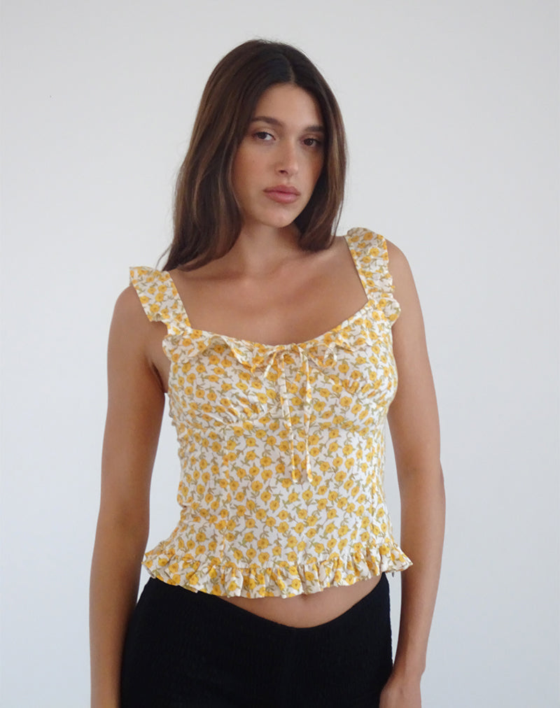 Image de Angelica Top in Yellow Cosmos Garden