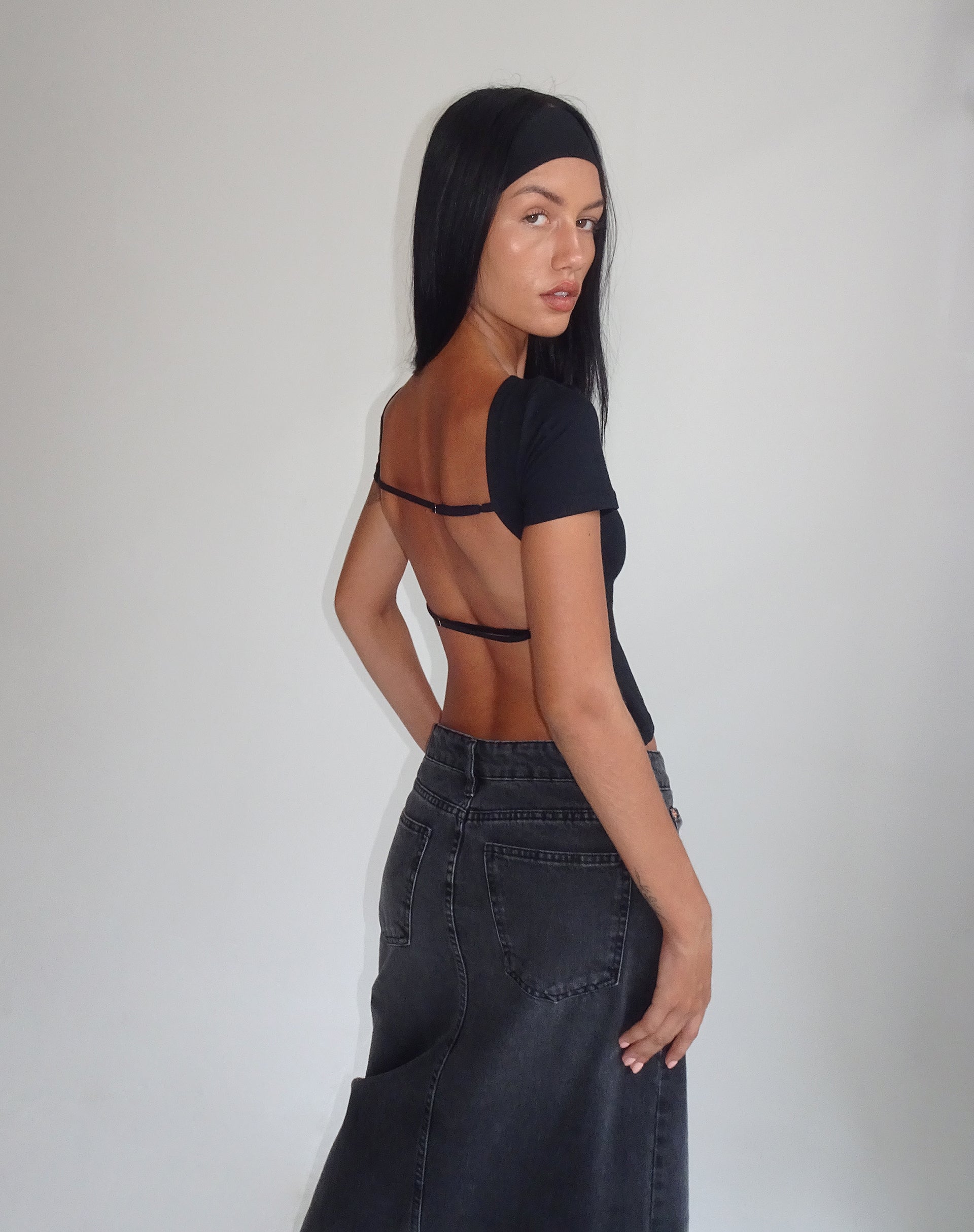 Image de l'Anita Open Back Top en noir