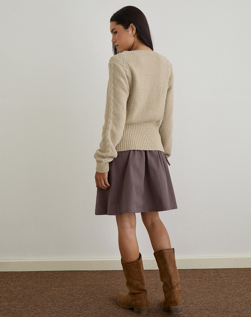 Image de Anitra Cardigan en maille torsadée Beige