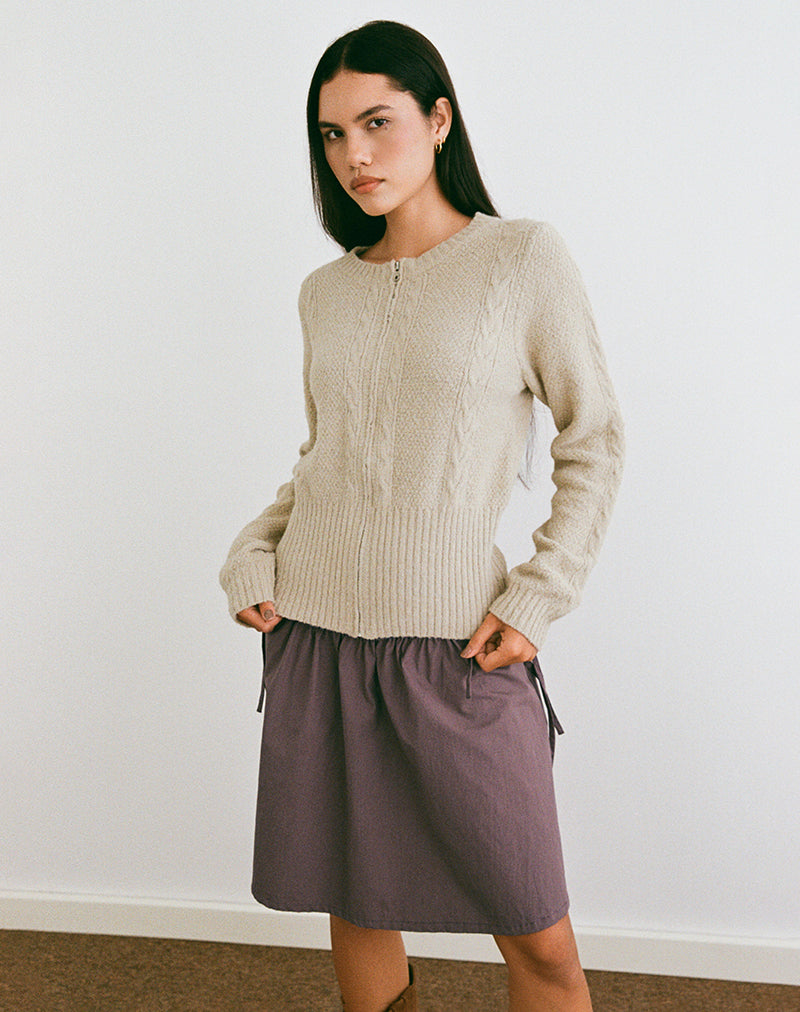 Image de Anitra Cardigan en maille torsadée Beige