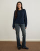 Image de l'Anitra Cardigan en maille torsadée Navy