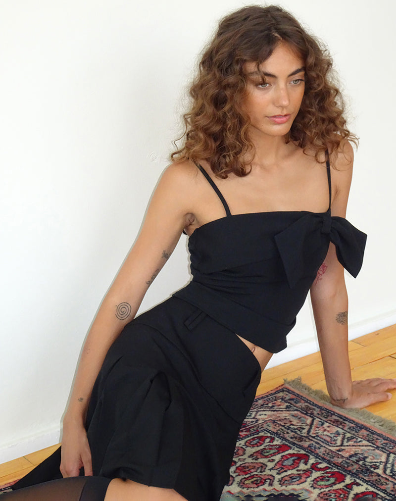 Image de Antlia Bow Cami Top in Tailoring Black