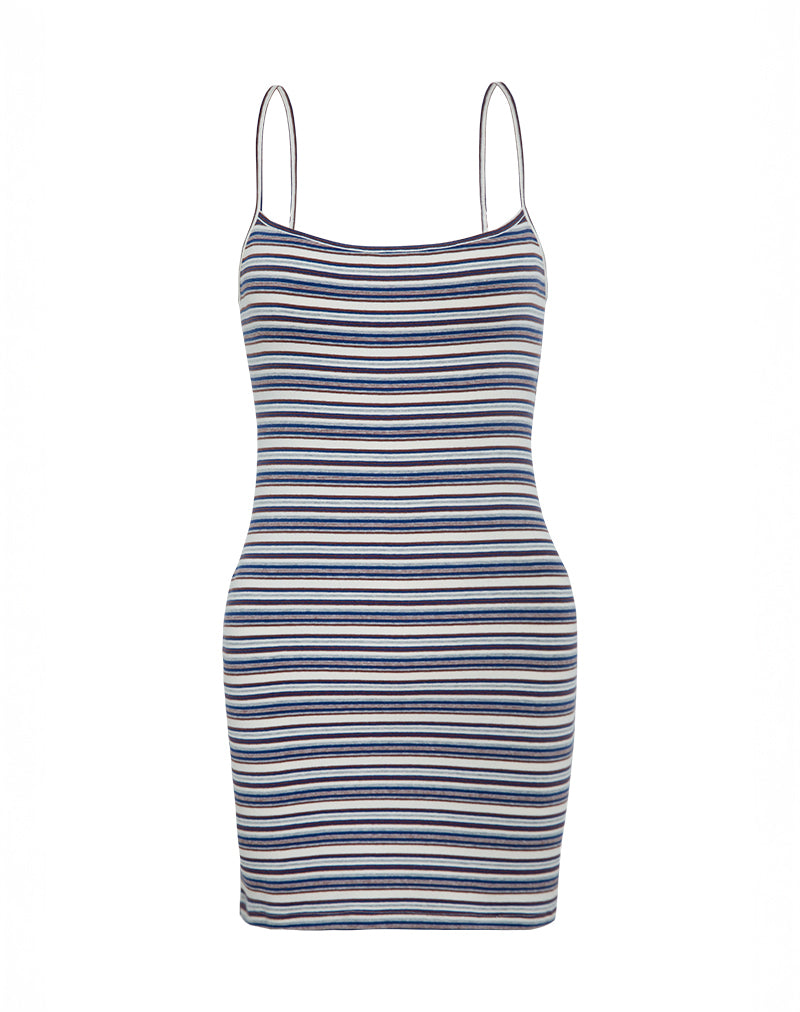 Anzhelina - Mini robe à bretelles - Multi Blue Stripe