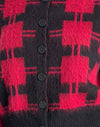 Tricot à carreaux noir et rouge