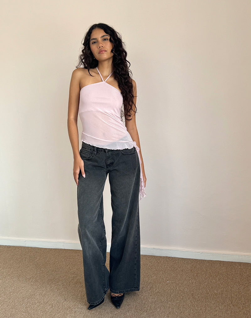 Image de Arabella Halterneck Top In Mesh Pink