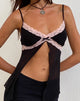 Image de Ariela Butterfly Top in Black with Pink Lace
