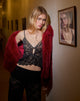Image de Arin Ruffle Cami Top in Floral Lace Black