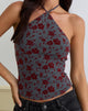 Image de Arira Halter Top in Garden Floral Blue Grey