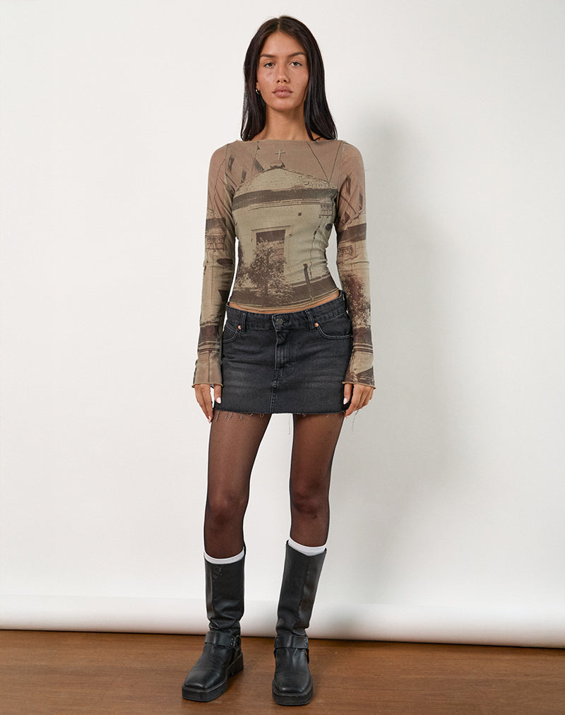 Image de Armali Long Sleeve Top in Abstract Historical Green