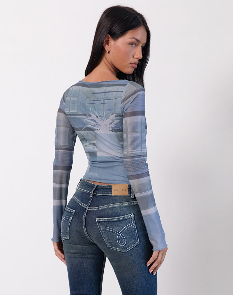 Image de Armali Long Sleeve Top in Parlour Print Blue