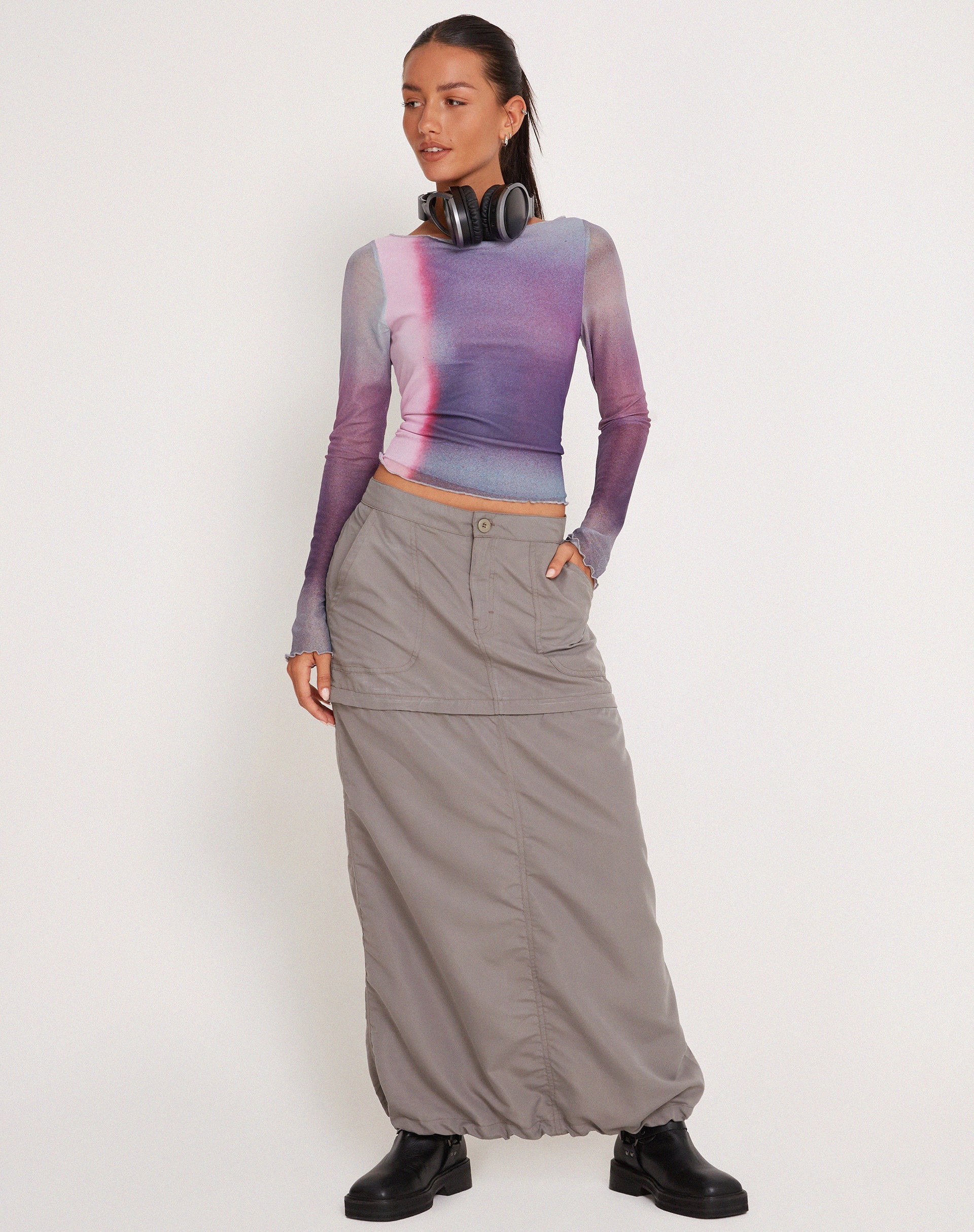 Image de Armali Long Sleeve Top in Mesh Pink Digi Print