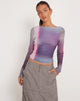 Image de Armali Long Sleeve Top in Mesh Pink Digi Print